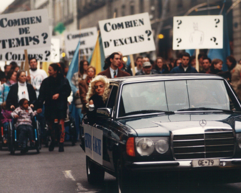 Manifestation contre le SIDA en 1994 à Genève
